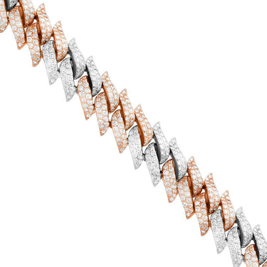 Diamond Spiked Cuban in 14k Two Tone Gold 12.53 Ctw